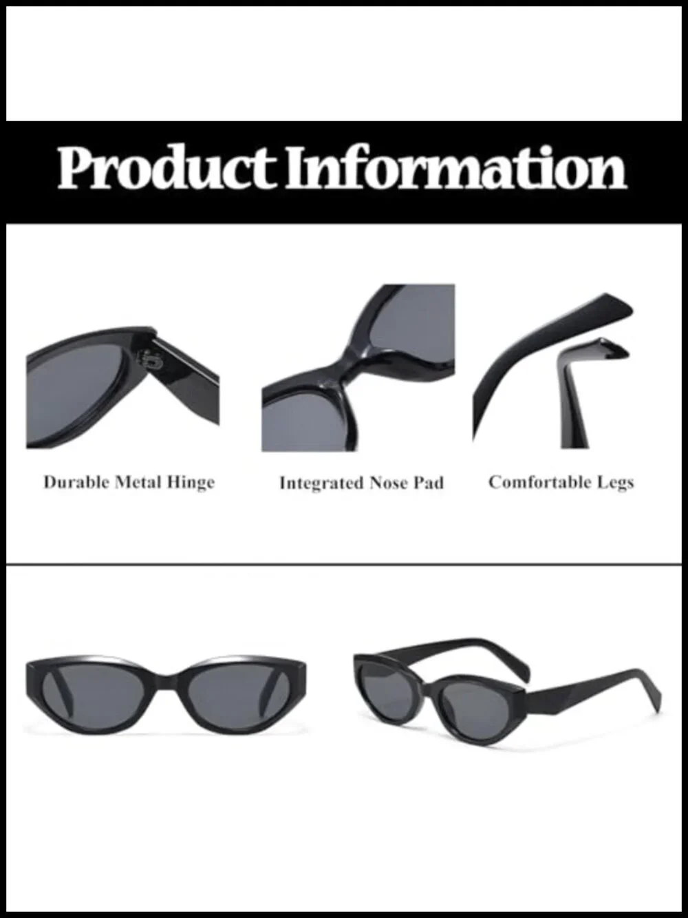 Retro Oval Cat Eye Sunglasses UV400 Protection Unisex